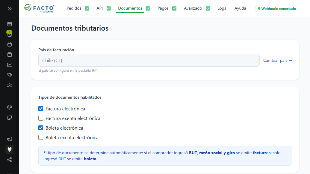 Configuración de documentos