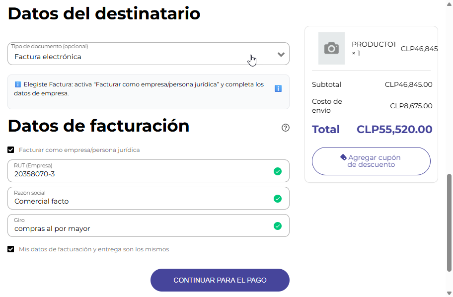 Checkout en Tiendanube