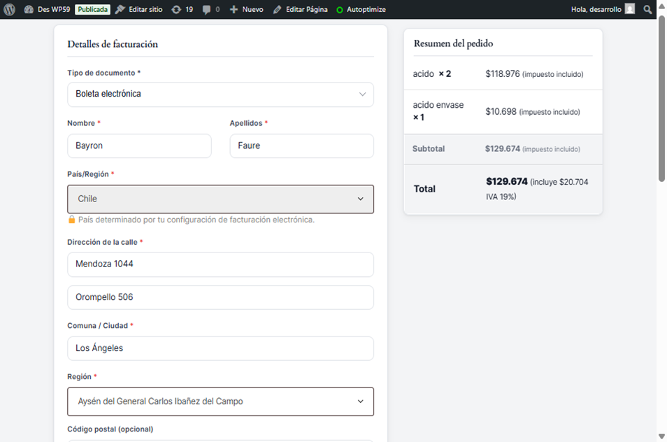 Checkout WooCommerce