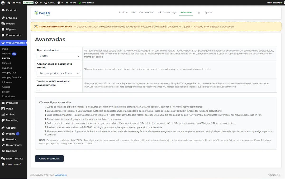 Configuración avanzada de IVA, redondeo y envío en WooCommerce