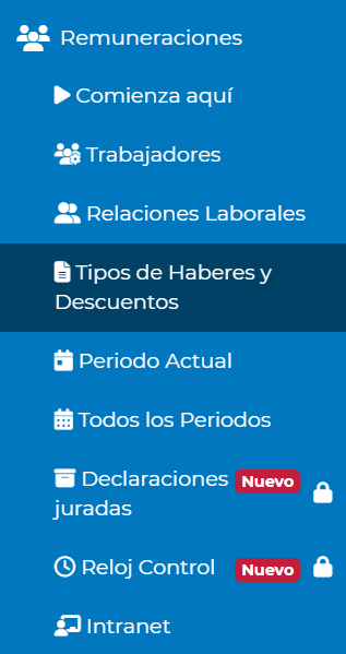 Menu Remuneraciones Facto Mi Negocio